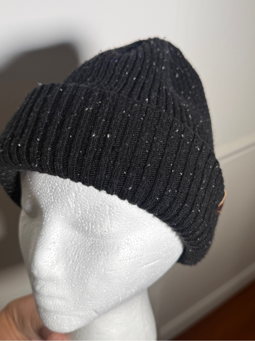 Black Ribbed Knit Beanie from Target - Men OS